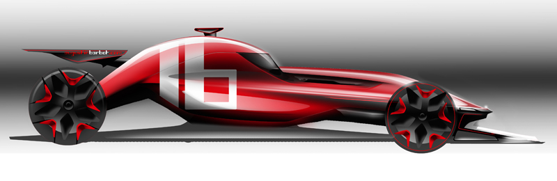 Augustin BARBOT- Formula one competition sport car aerodynamics sketch